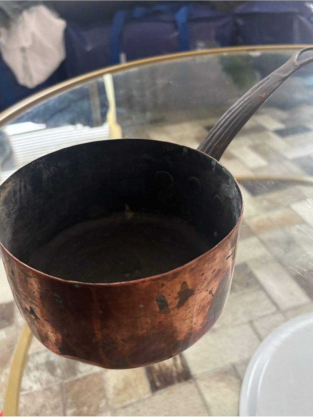 6” Copper Saucepan with Long Handle - Copper Finish